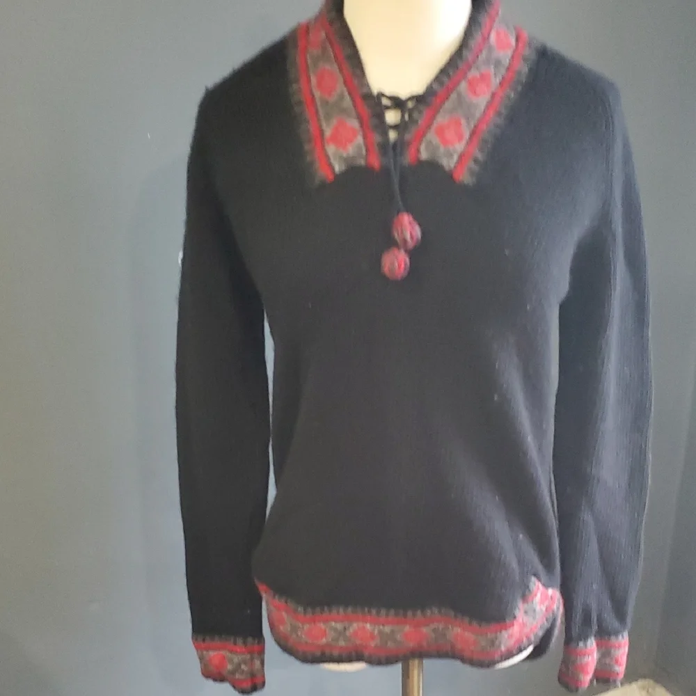 Vtg Polo  Ralph Lauren Black Wool Sweater - Picture 6 of 14